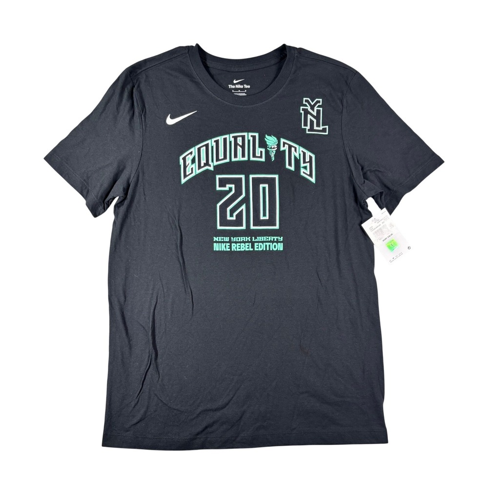 Nike New York Liberty Sabrina Ionescu Rebel Edition T-Shirt Black Mens Large